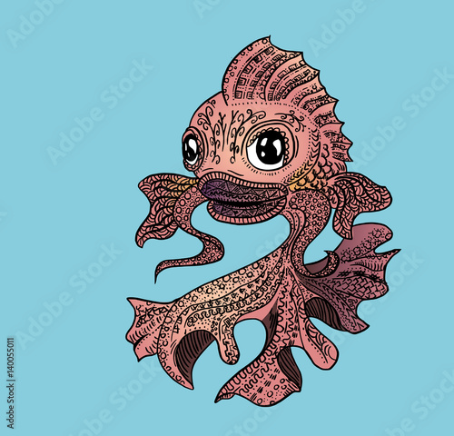 Vector illustratie van een fantasie Chinese Koi karper