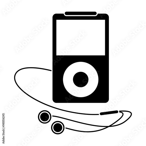 mp3 player headphones pictogram vector illustration eps 10