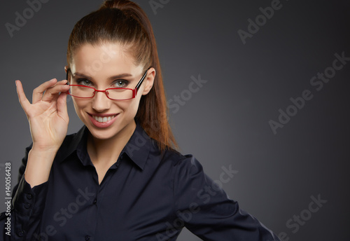 business woman in glasses