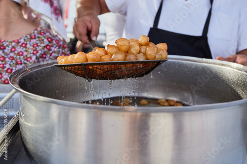 Loukoumades is a traditional Greek, Cypriot pastry consisting of a deep-fried dough ball