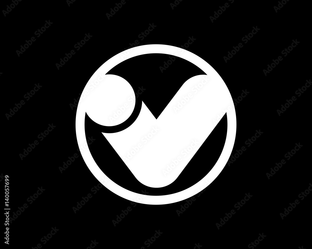 V abstract circle logo V abstract circle logo