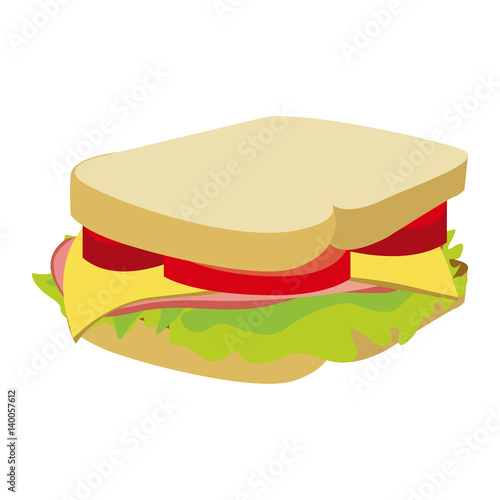 colorful silhouette with big sandwich vector illustration