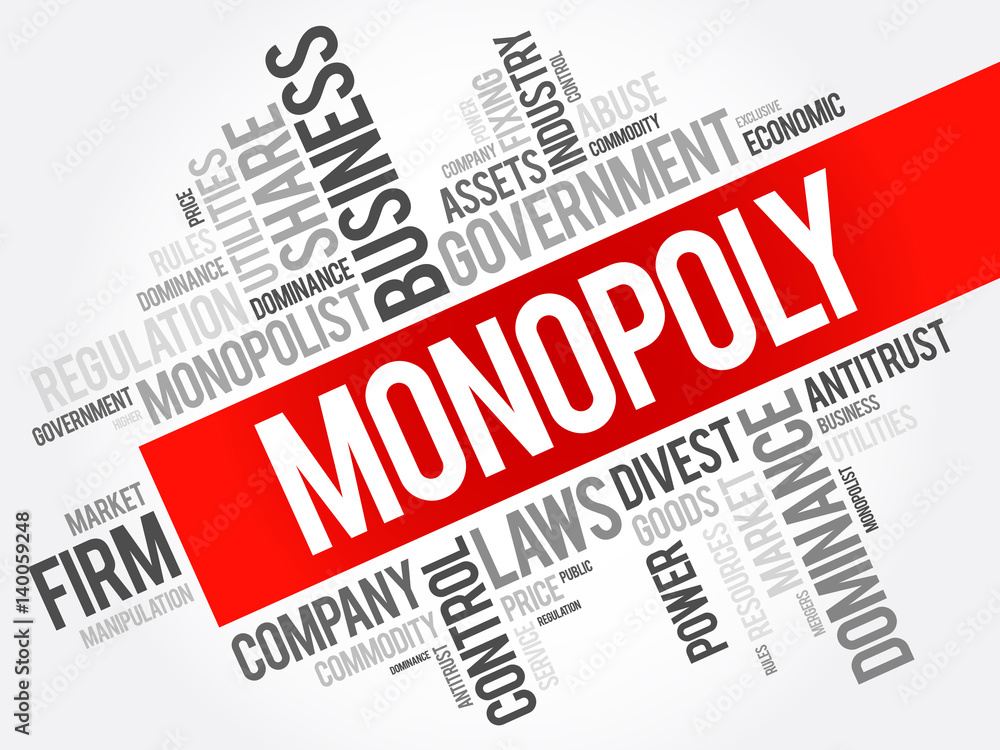Monopoly word cloud collage, business concept background