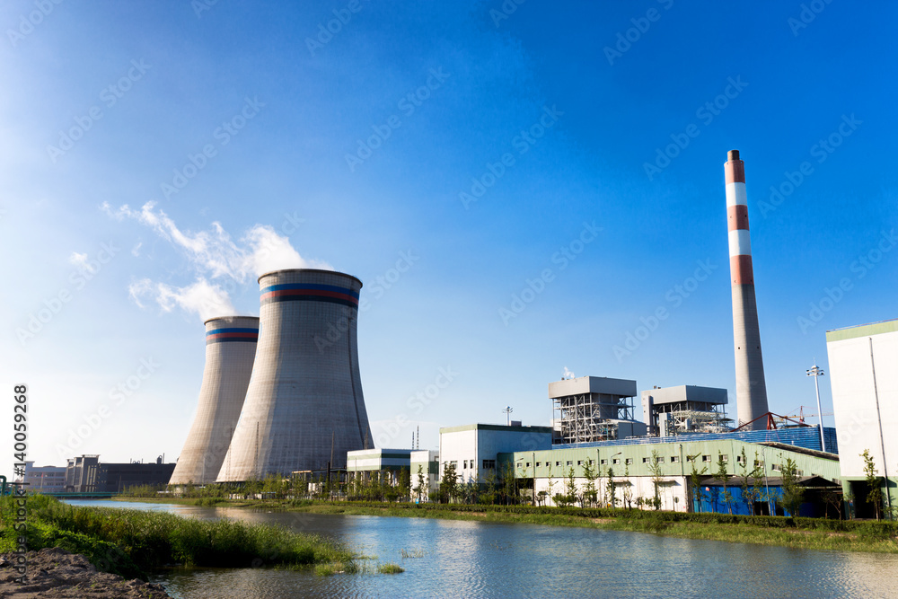 constructions inb modern power plant near river constructions inb modern power plant near river