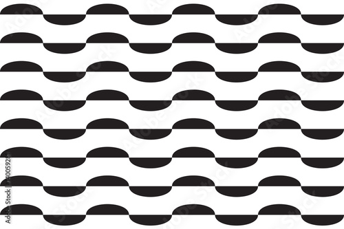 Graphical semicircle abstract pattern black wave random