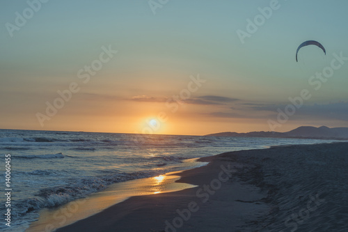 sunset at sand beach at sea Ada Bojana © Coka