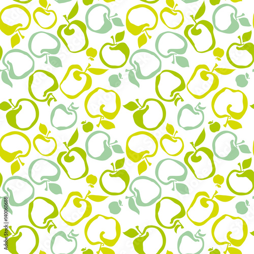 Cute simple flat apple fruit seamless pattern for fabric, kitchen supplies, w...
