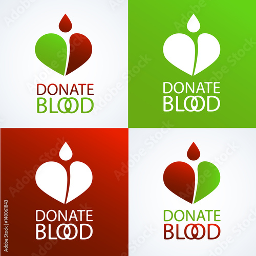 Donate blood logo concept.