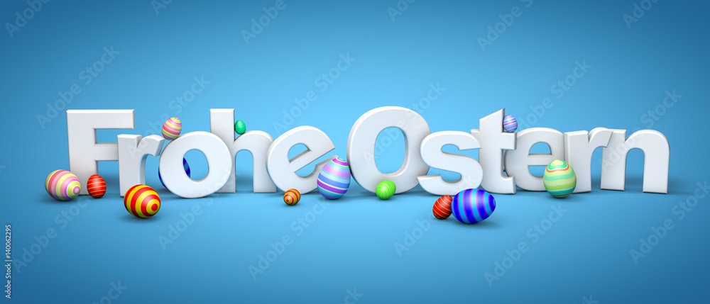 Fototapeta premium Frohe Ostern / 3d Buchstaben / Wort