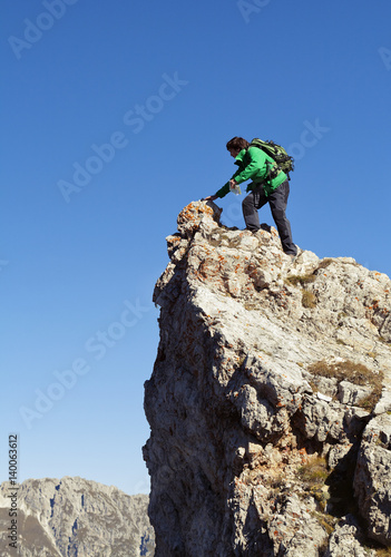 Tourist on a cliff