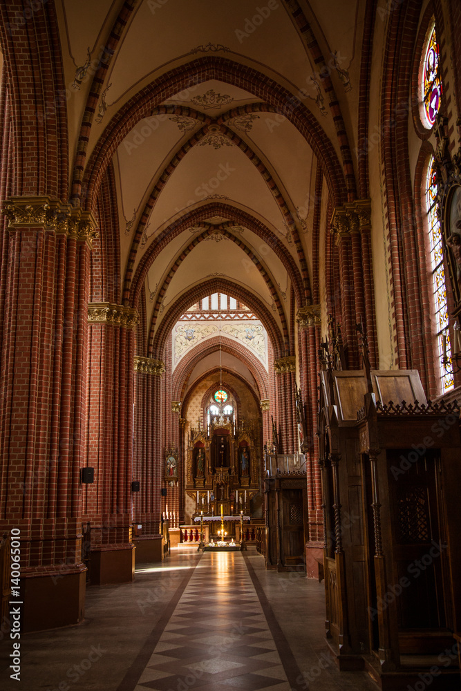 A beautiful red brick church in Lithuania