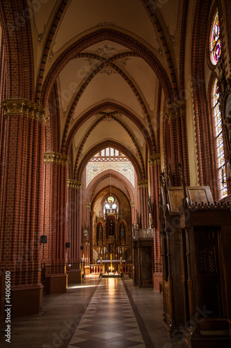 A beautiful red brick church in Lithuania
