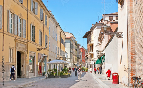 The tourist street in Parma photo