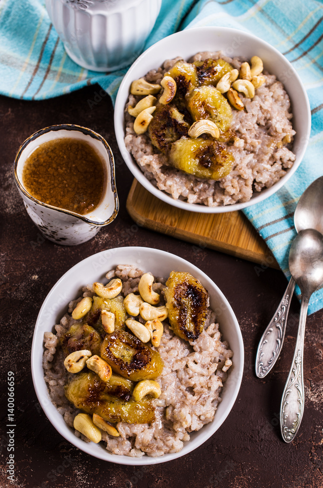 Rice porridge with banana Rice porridge with banana