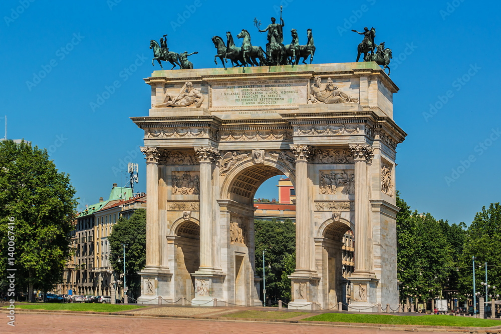 Arch of Peace (Arco della Pace, 1807). Milan, Lombardy, Italy.