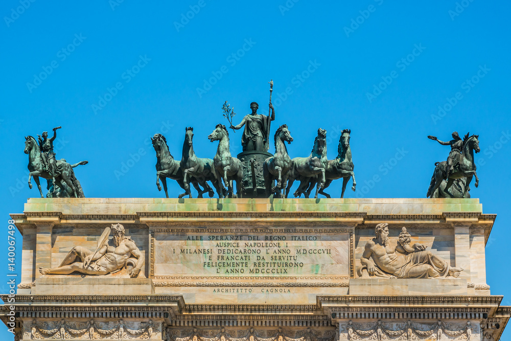 Obraz premium Arch of Peace (Arco della Pace, 1807). Milan, Lombardy, Italy.