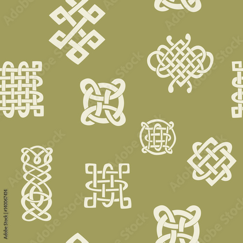 seamless pattern with Celtic art and ethnic ornaments for your design