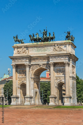Arch of Peace (Arco della Pace, 1807). Milan, Lombardy, Italy.