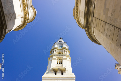 Historic clock tower of Philadelphia City Hall, Centre City, Philadelphia, Pennsylvania photo