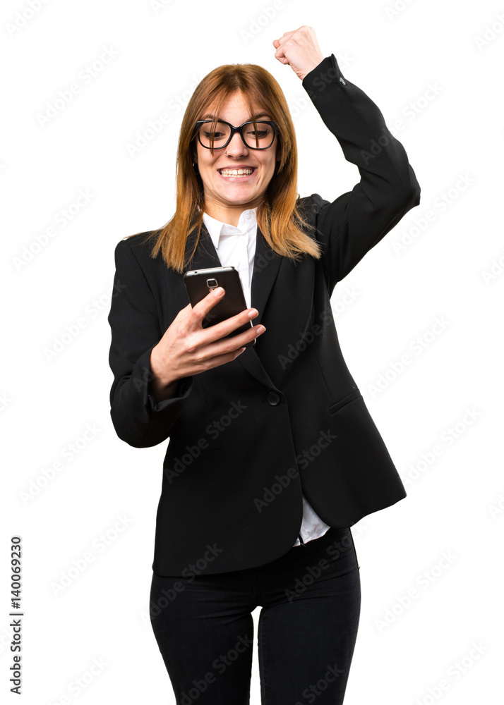 Young business woman talking to mobile Young business woman talking to mobile