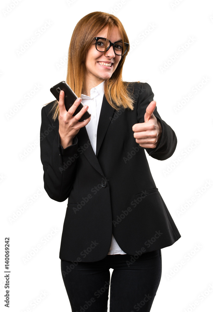 Young business woman talking to mobile Young business woman talking to mobile