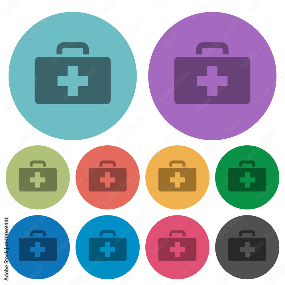 First aid kit color darker flat icons First aid kit color darker flat icons