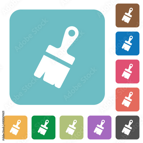 Paste with brush tool rounded square flat icons photo