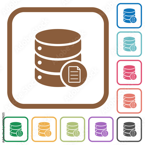 Database properties simple icons