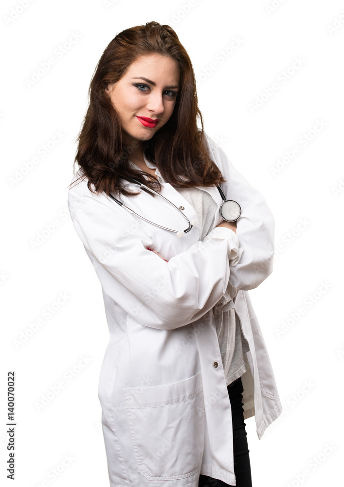 Doctor woman with her arms crossed Doctor woman with her arms crossed