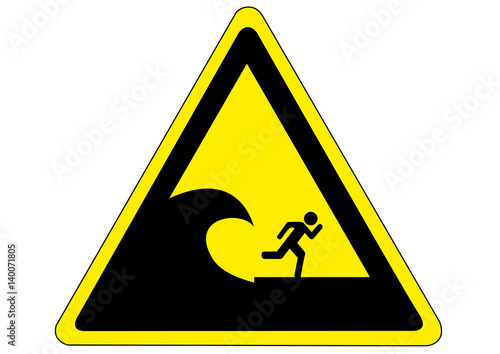 Schild Gefahr durch Wellen