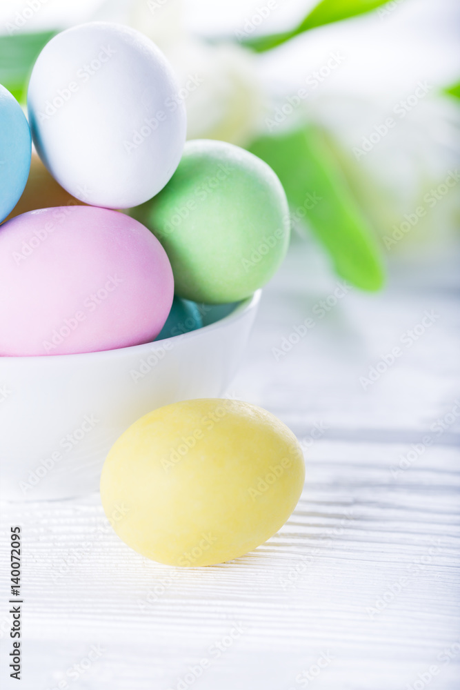 Colorful easter eggs. Happy Easter card Colorful easter eggs. Happy Easter card