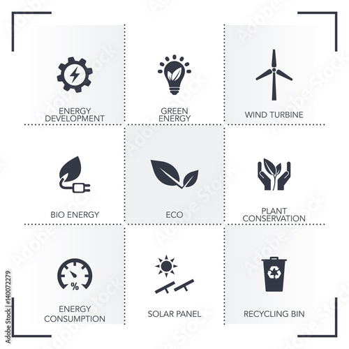 POWER AND ENERGY ICON SET