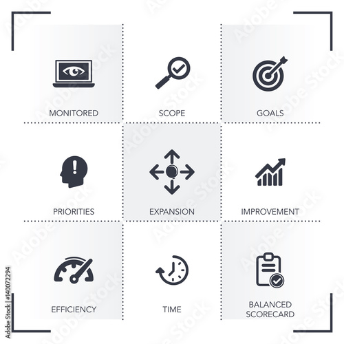 PERFORMANCE MANAGEMENT ICON SET