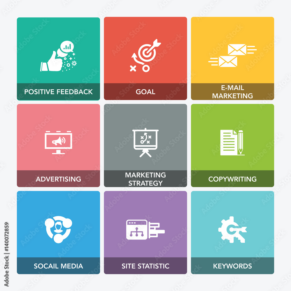 Fototapeta premium MARKETING ICON SET