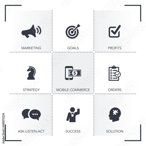 INCREASE SALES ICON SET