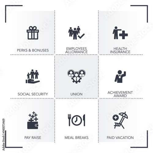 EMPLOYEE BENEFITS ICON SET