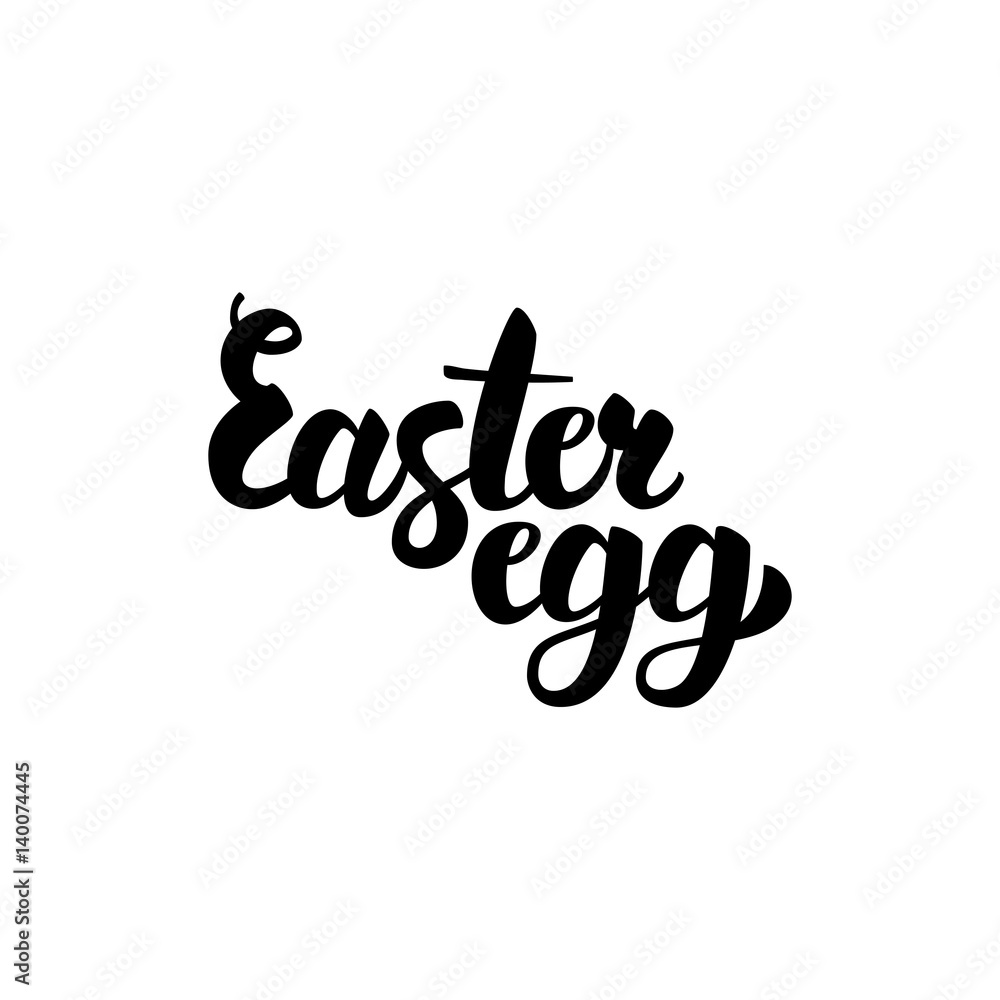 Naklejka premium Easter Egg Handwritten Calligraphy