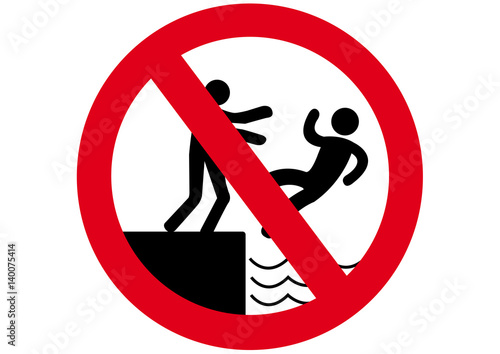 Schild Schubsen verboten