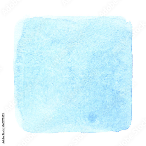 Cyan blue watercolor square