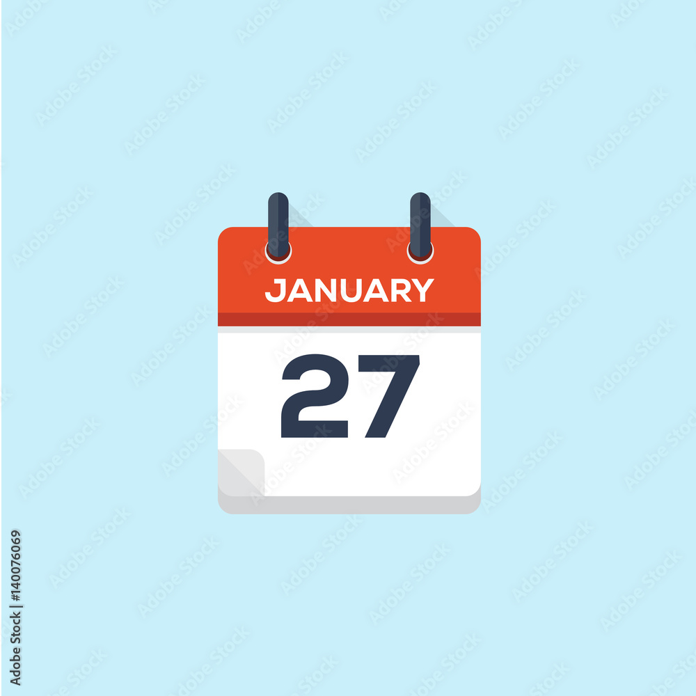 27. january calendar, vector illustration Stock Vector | Adobe Stock