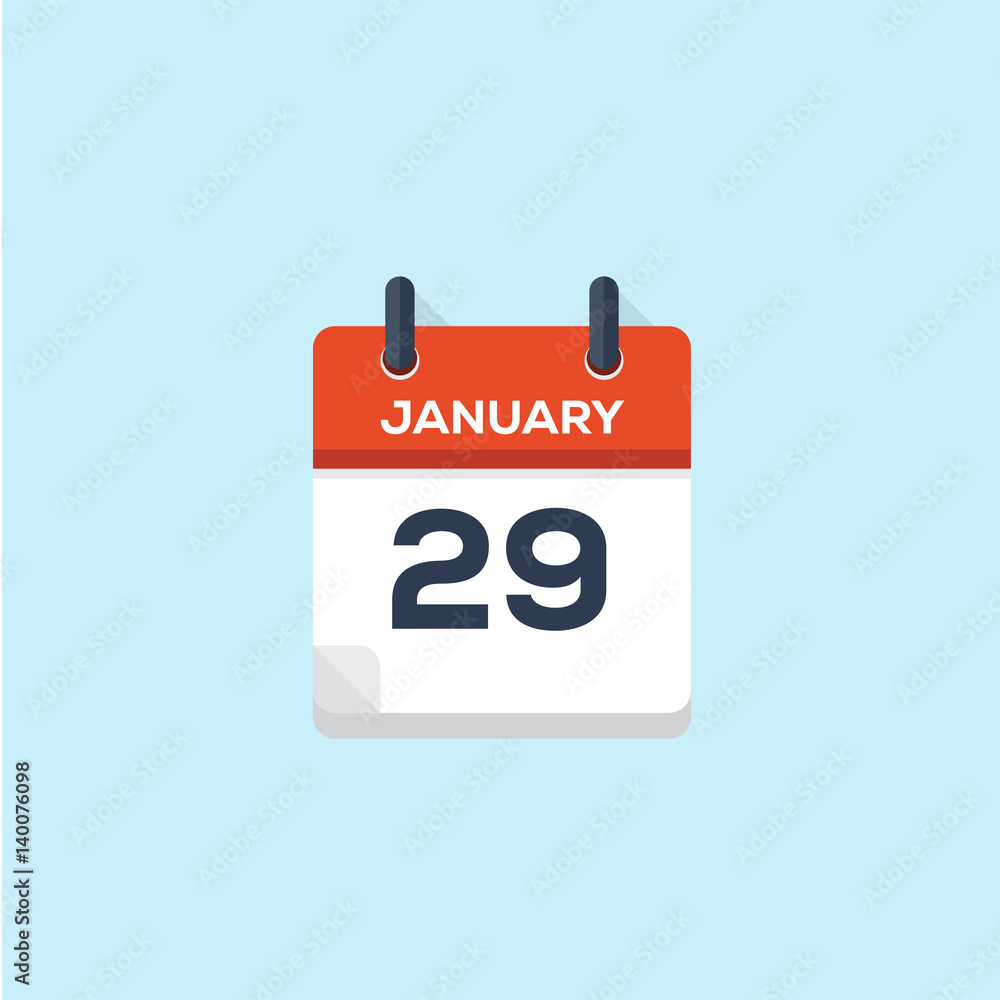 29. january calendar, vector illustration 29. january calendar, vector illustration