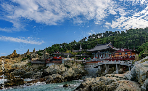 Haedong Yonggungsa Temple and Haeundae Sea in Busan, South Korea