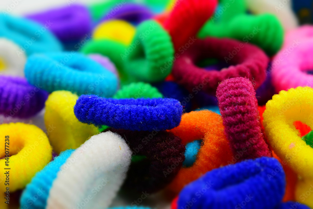 Colorful elastics. Tilt-shift effect applied. Colorful elastics. Tilt-shift effect applied.