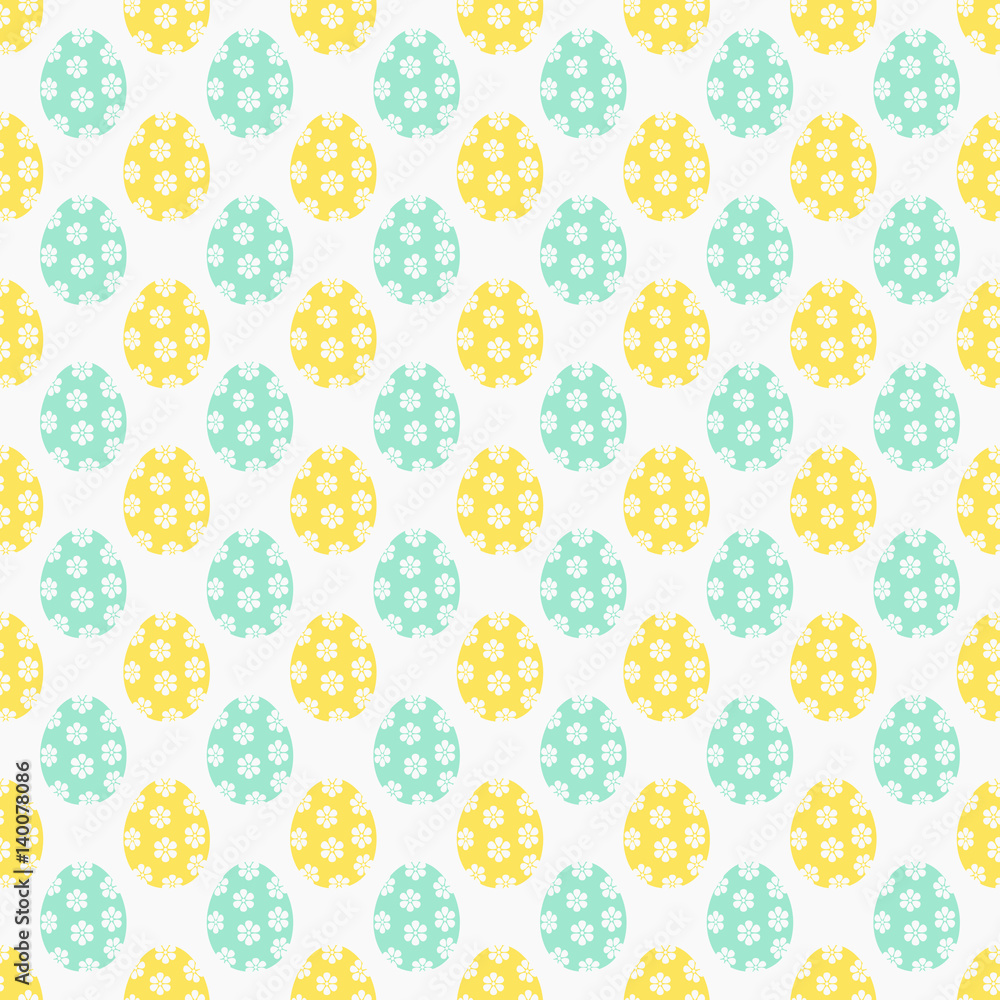 Easter seamless pattern with eggs. Vector background.