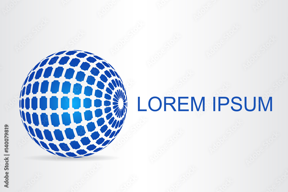 Logo stylized spherical surface with abstract shapes Logo stylized spherical surface with abstract shapes