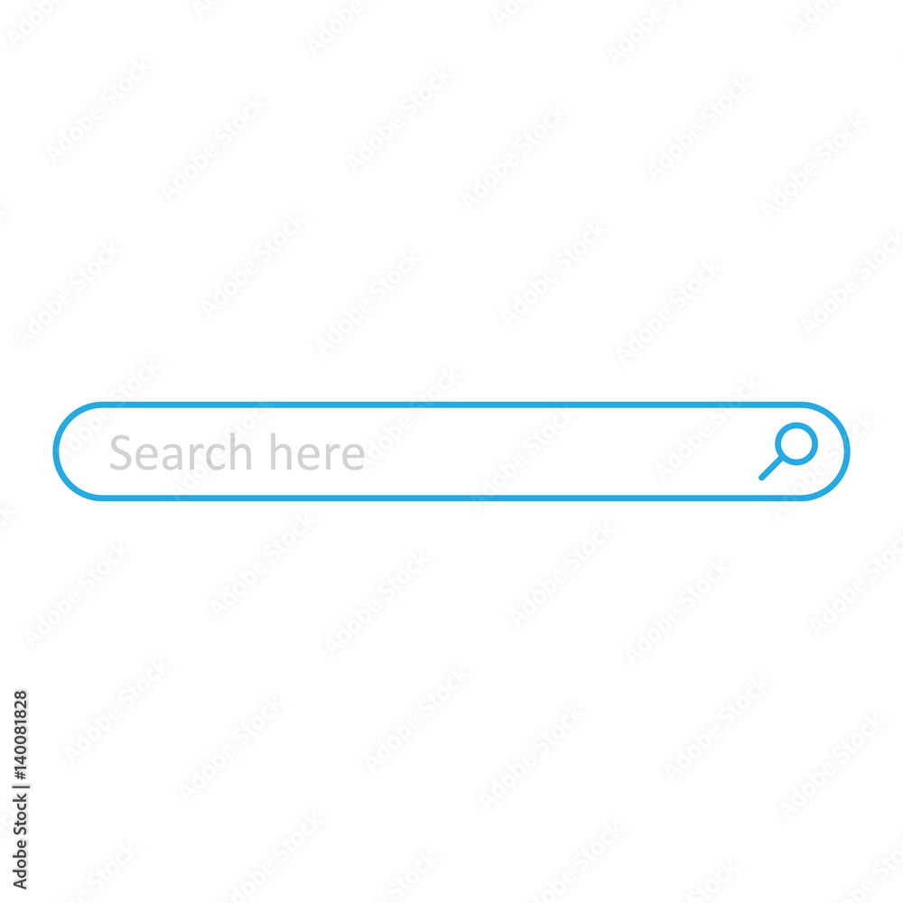 Search bar field. Vector interface element with search button. Flat vector illustration on white background. Search bar field. Vector interface element with search button. Flat vector illustration on white background.