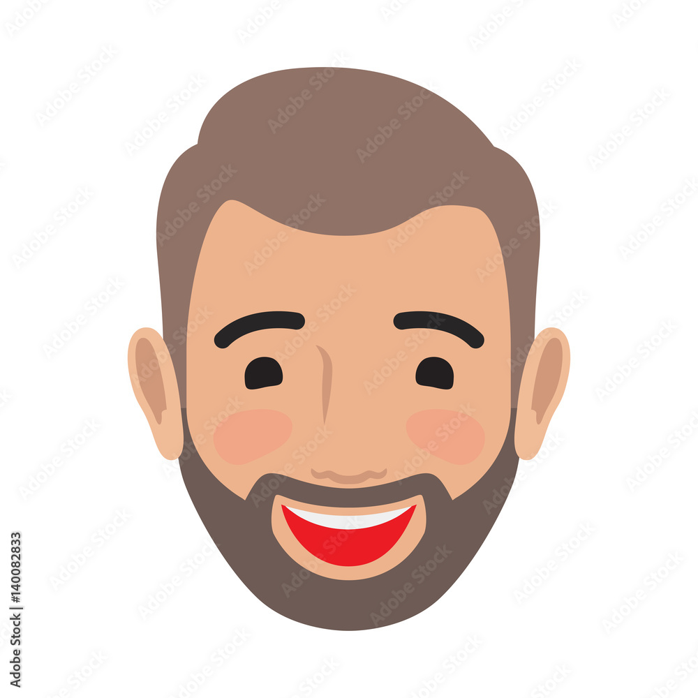 Emotion Avatar Man Happy Successful Face. Vector Emotion Avatar Man Happy Successful Face. Vector