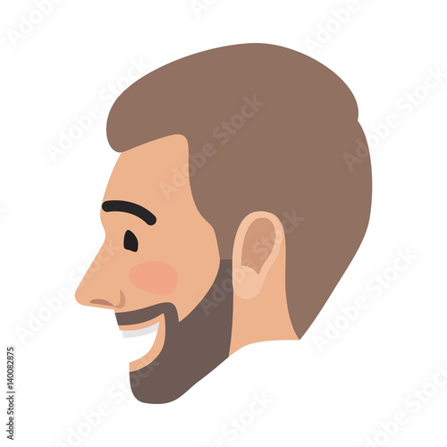 Emotion Avatar Man Happy Successful Face. Vector