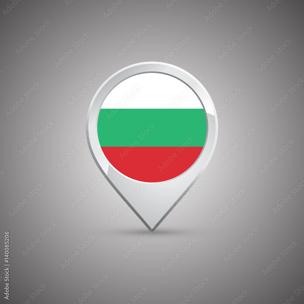 round location pin with flag of bulgaria round location pin with flag of bulgaria