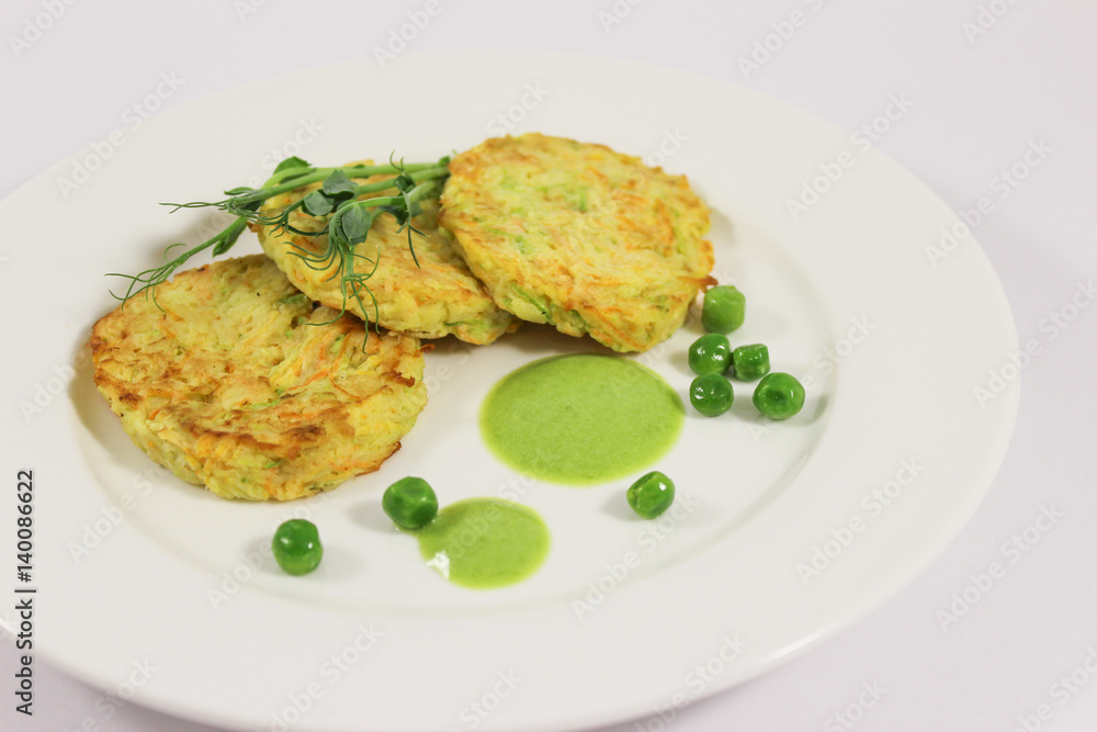 Vegetable pancakes with peas Vegetable pancakes with peas